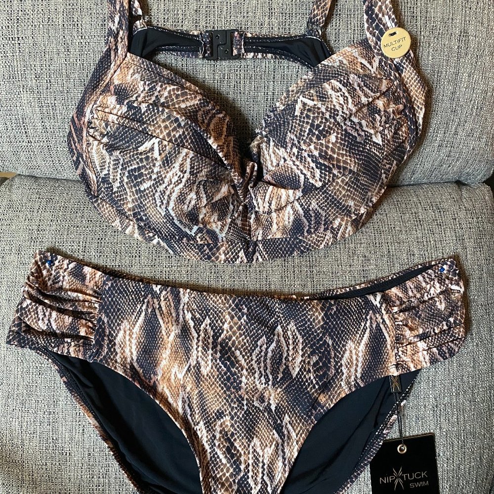 Nip Tuck Swim Bikini Set- Brown Animal Print